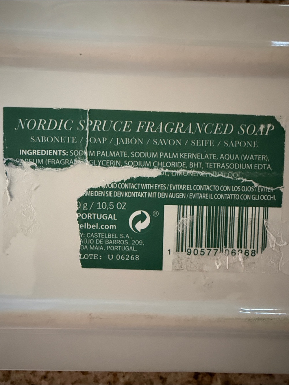 NWT🛁CASTELBEL NORDIC SPRUCE LARGE LUXURY 10.5 OUNCE BAR SOAP AND WHITE DISH - Picture 3 of 5